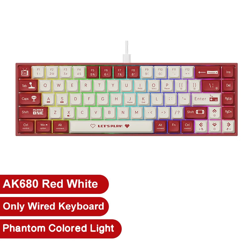 AJAZZ AK680 Mechanical Gaming Keyboard (Hot Swap / Wireless)