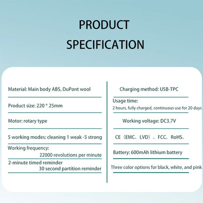 Adult 6 Mode Rotating Electric Toothbrush | USB Rechargeable with Timer Function