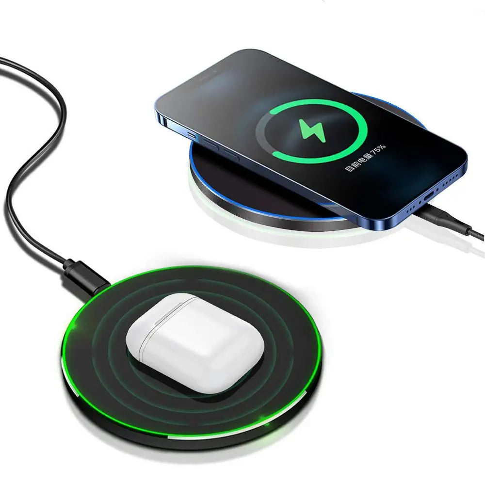 15W Max Wireless Fast Charger Pad | Safe, High-Speed Charging for Phones