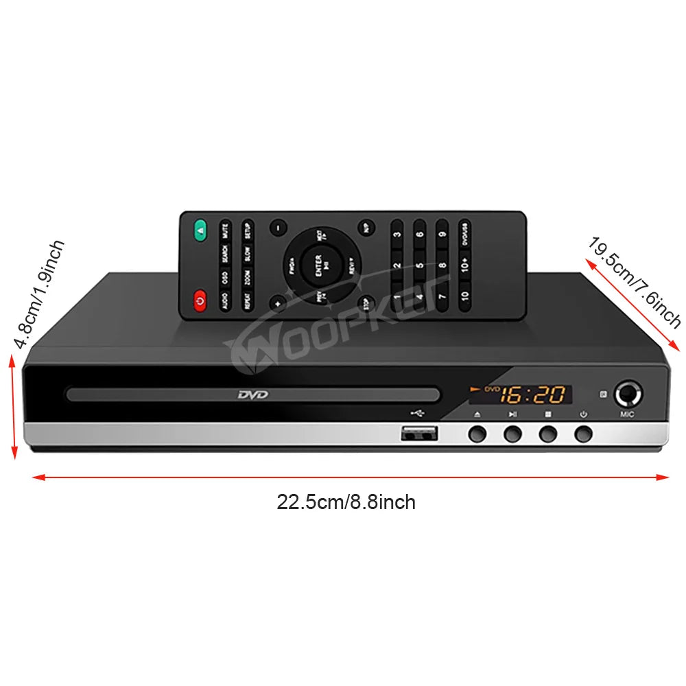 Woopker B29 Full HD 1080P DVD Player (HDMI/AV Output)