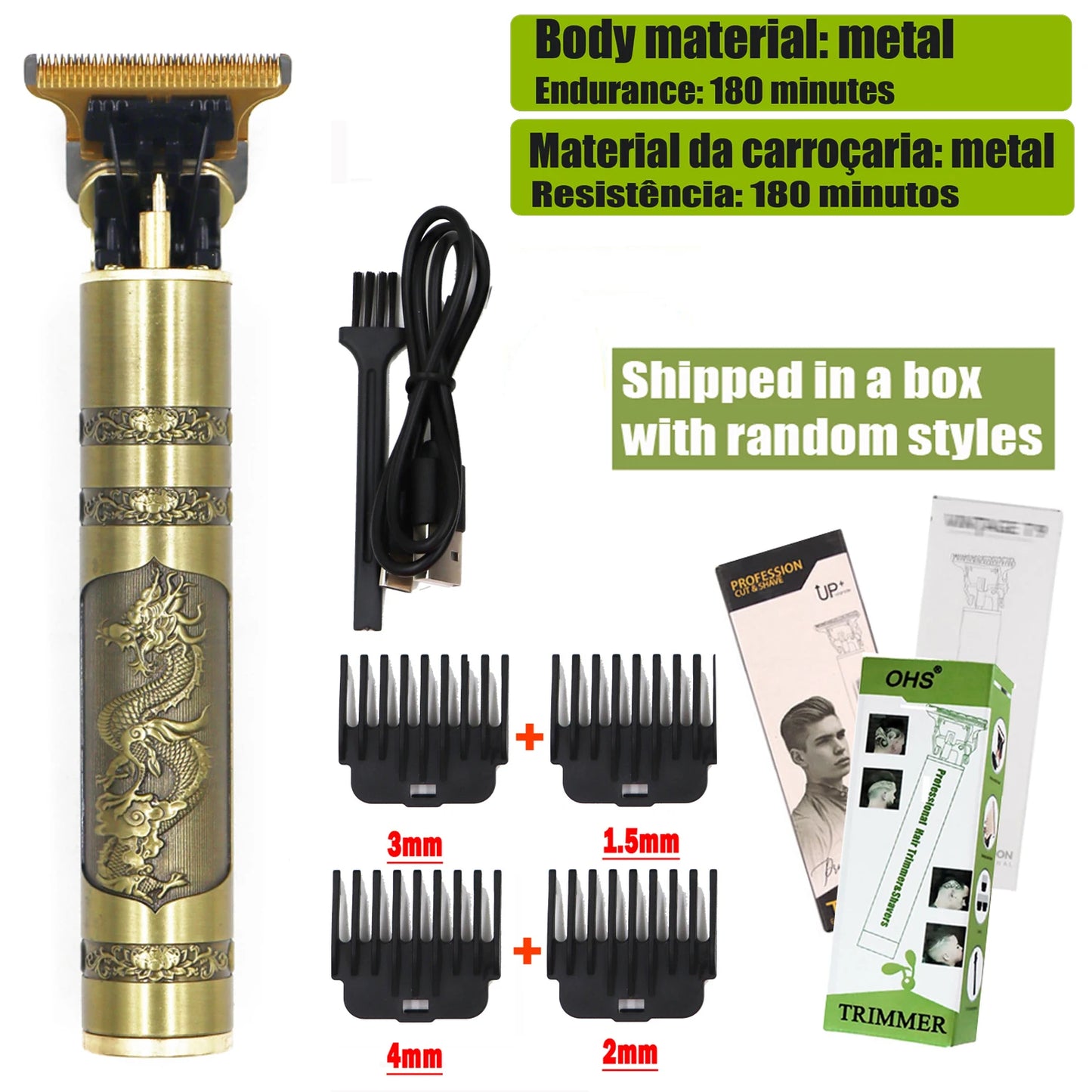 T9 Cordless Hair Trimmer & Shaver (Electric Barber Razor)