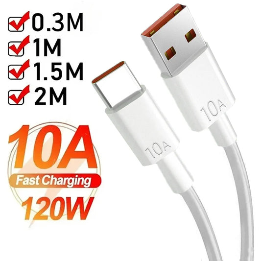 120W 10A Super Fast Charging USB-A to Type C Cable