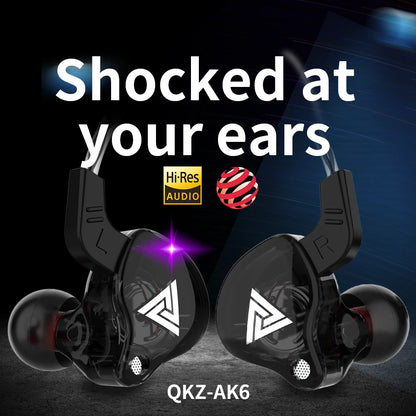 QKZ AK6 HiFi In-Ear Monitor Earbuds with Mic
