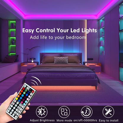 RGB LED Strip Light w/ 44-Key Remote (Multi-Length Decor)