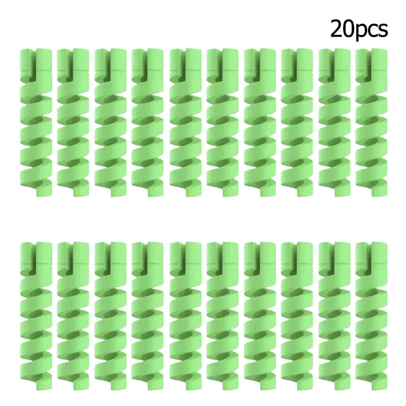 10pcs Silicone Cable Protectors | Spiral Cord Savers for USB Charger Cables