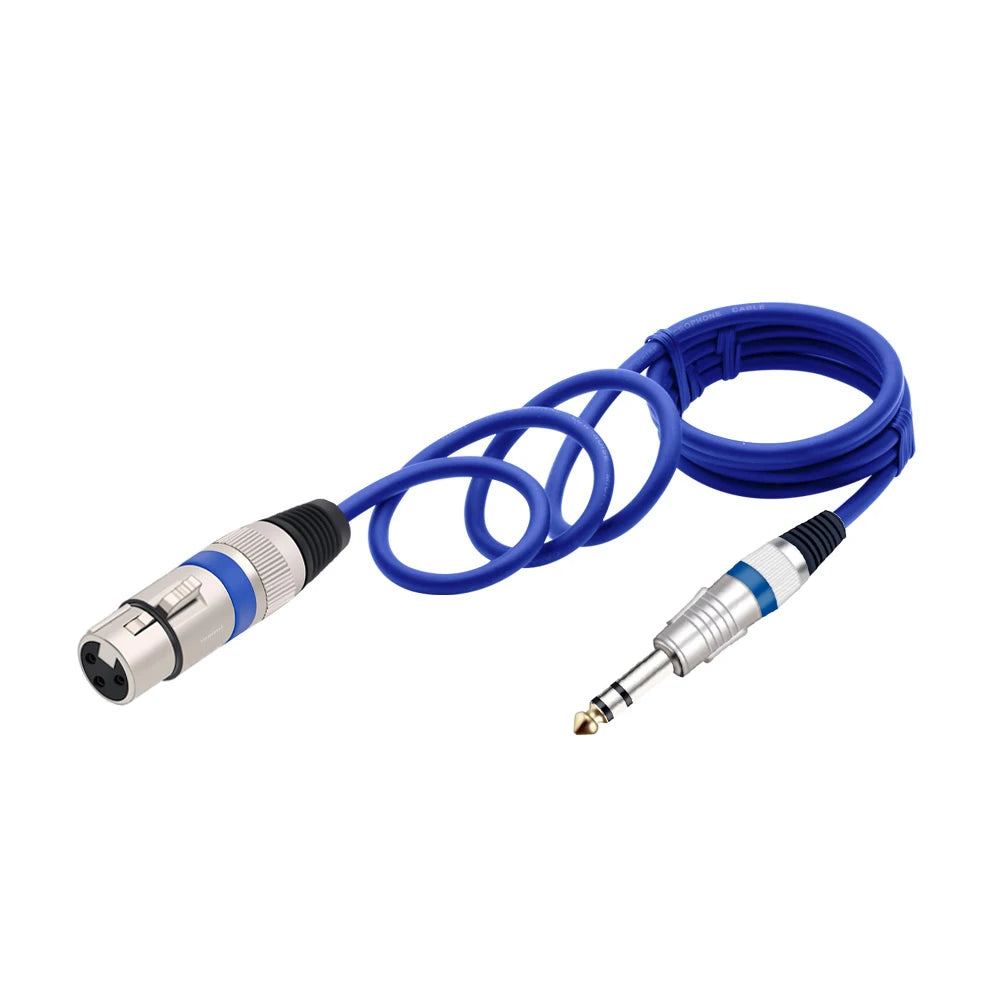 Pro Audio Cable: XLR 3-Pin Female to 6.35mm TRS Male Jack