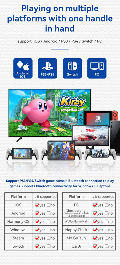 D9 Wireless Dual Hall Game Controller | Phone, Tablet, PC, Switch, PS3/PS4