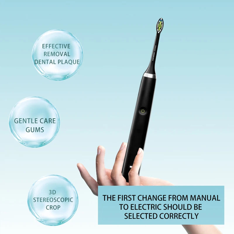 Adult 6 Mode Rotating Electric Toothbrush | USB Rechargeable with Timer Function