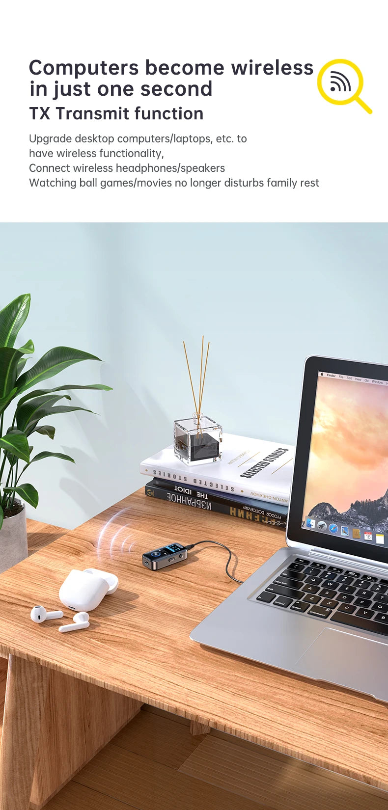 4-in-1 Bluetooth 5.4 Audio Transmitter & Receiver (3.5mm/TF)