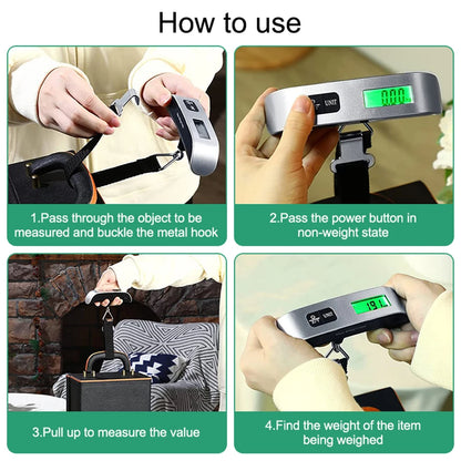 Digital Portable Luggage Scale (50kg/110lb) w/ LCD Display