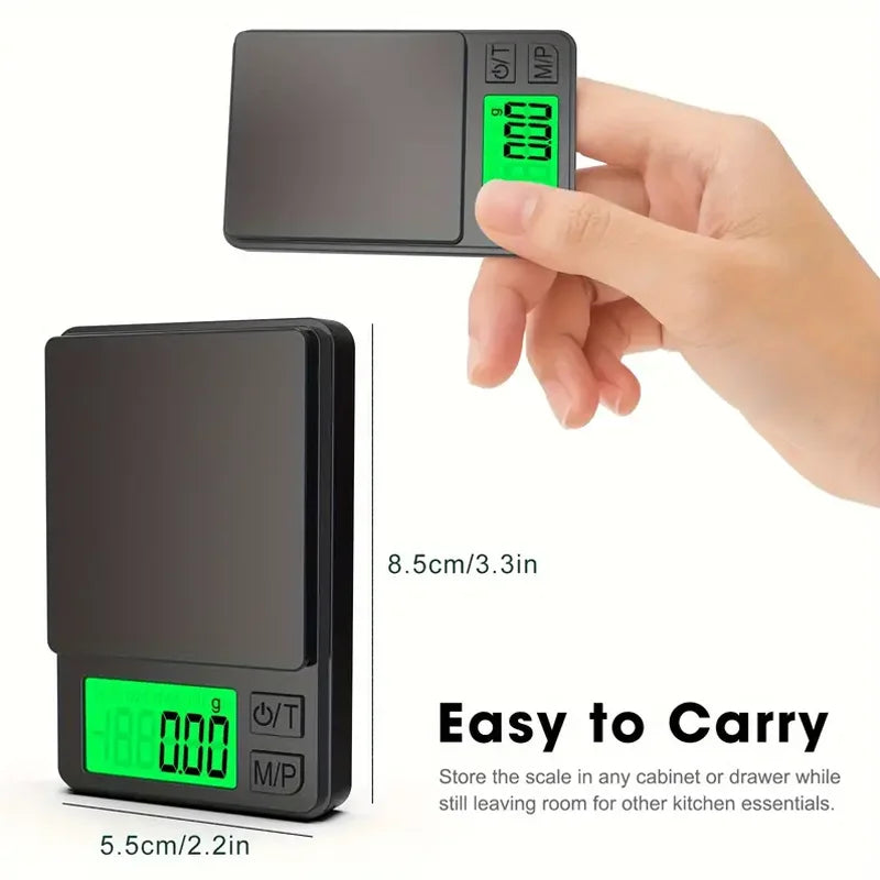 Digital Pocket Scale (1000g x 0.1g) - Precision & Backlit LCD