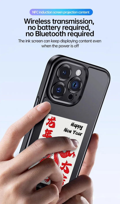 NFC E-Ink Screen Phone Case for iPhone 13-15 Pro Max (Custom Photo)