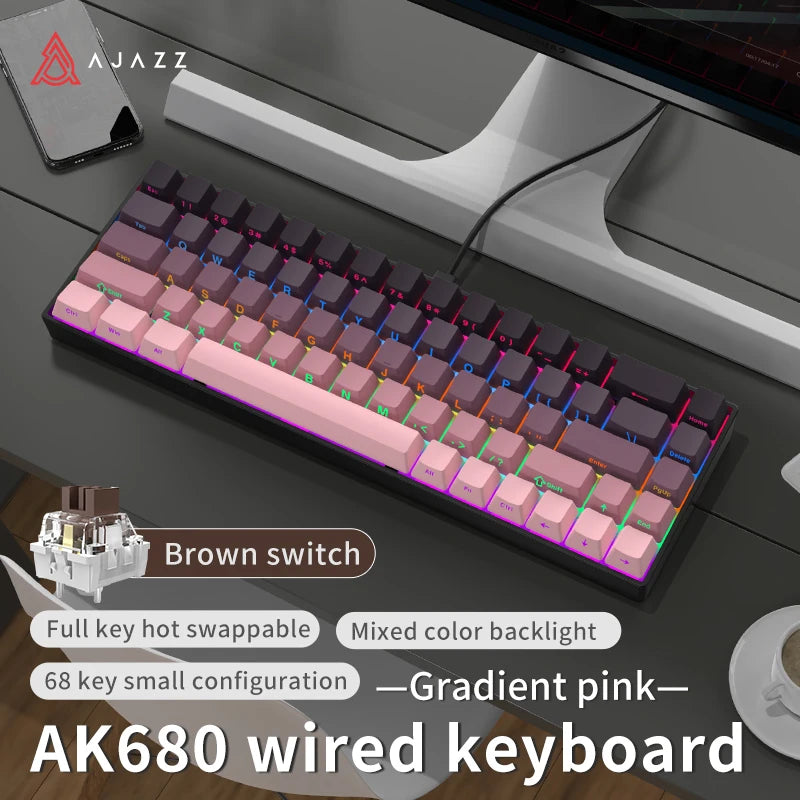AJAZZ AK680 Mechanical Gaming Keyboard (Hot Swap / Wireless)