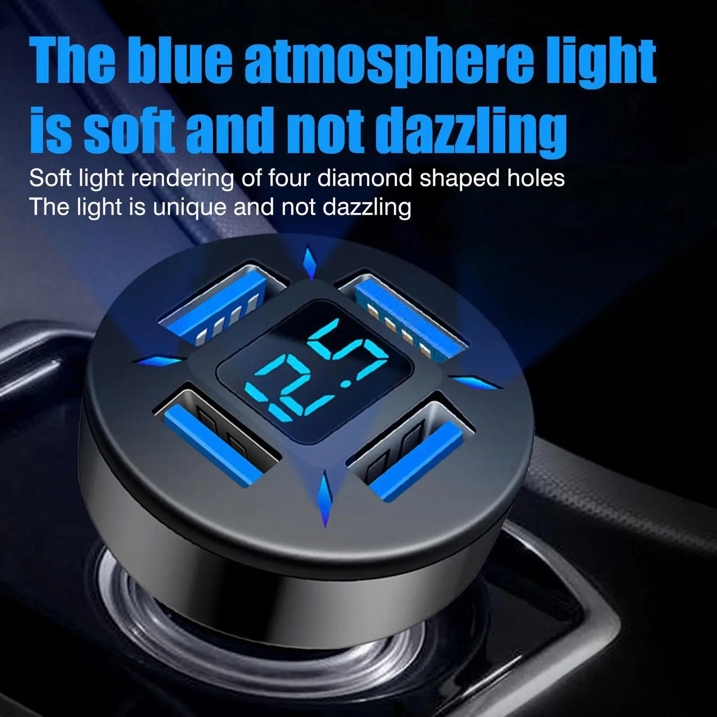 66W Fast Car Charger Adapter | 4-Port USB A & USB C Quick Charging