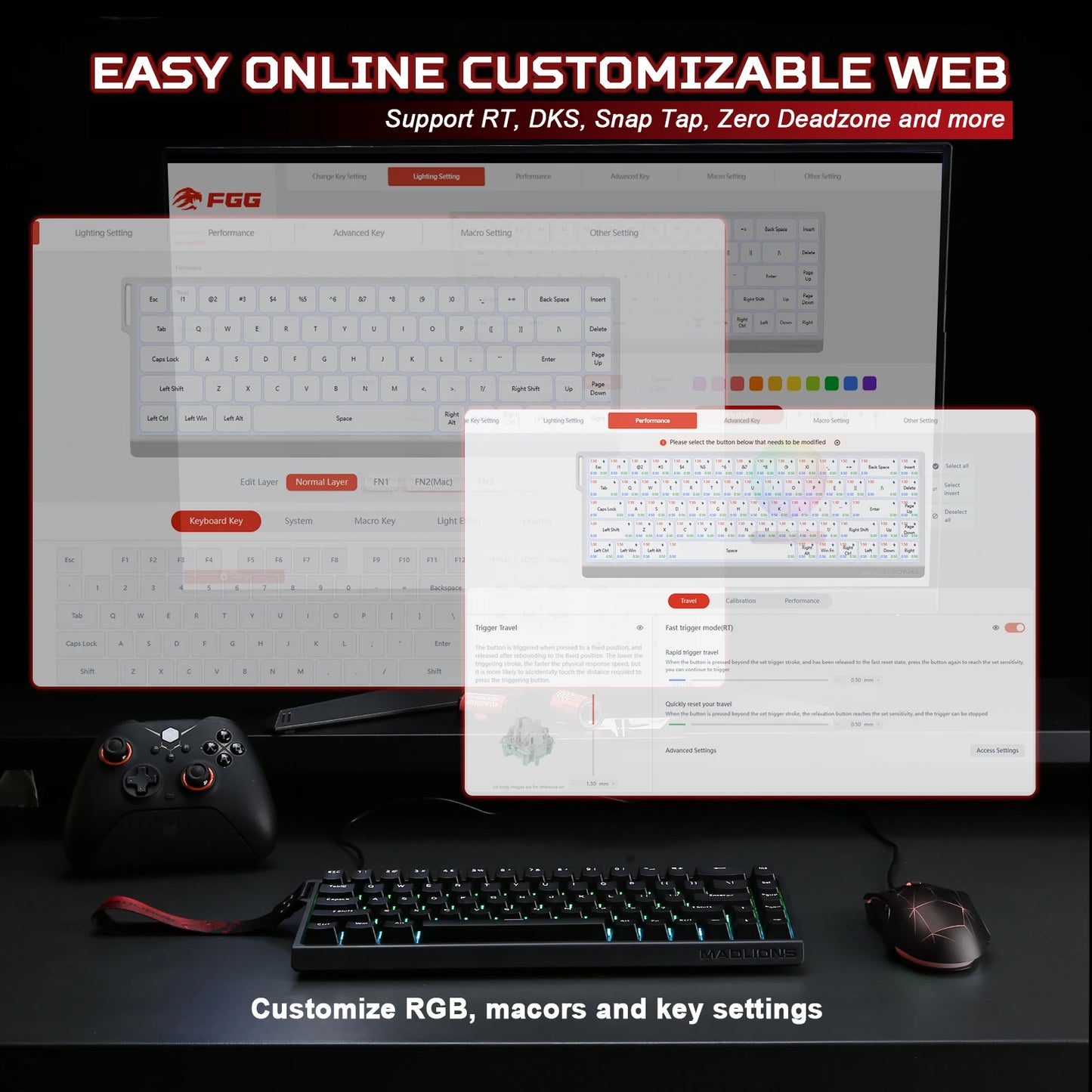 YUNZII x MADLIONS MAD68 HE Gaming Keyboard | 65% Magnetic, 8K Rapid Trigger