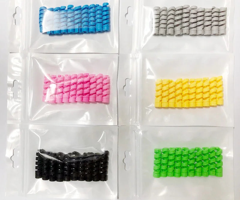 10pcs Silicone Cable Protectors | Spiral Cord Savers for USB Charger Cables