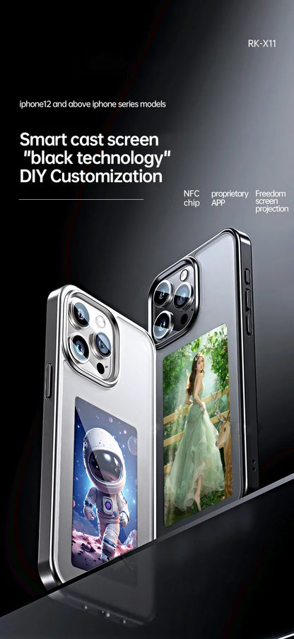 NFC E-Ink Screen Phone Case for iPhone 13-15 Pro Max (Custom Photo)