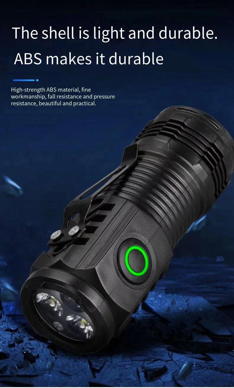 Rechargeable Multi-functional LED Flashlight (Strong Light & Long Range)