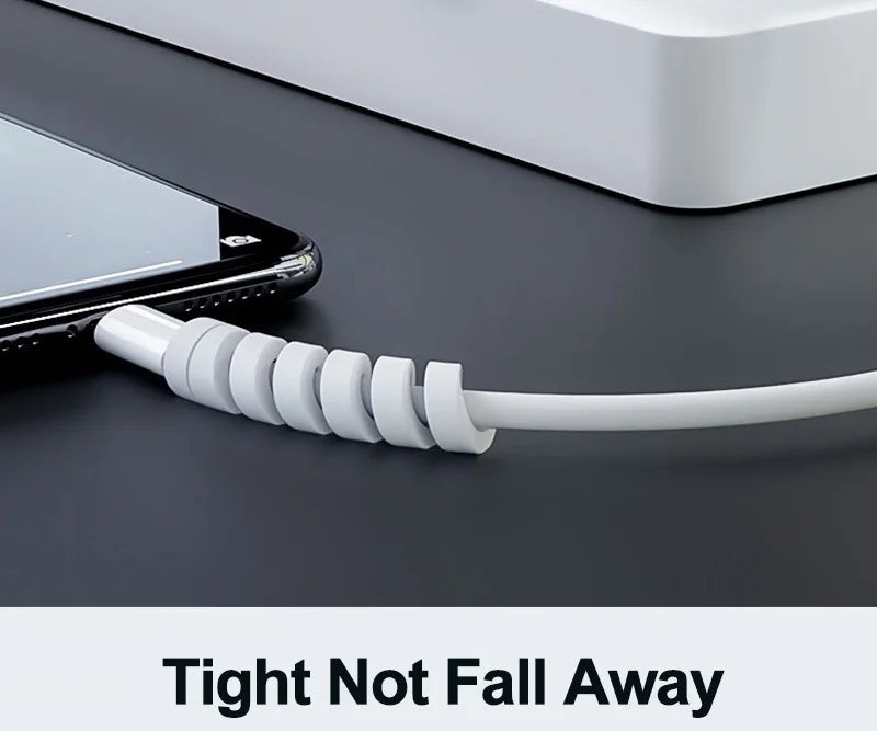 10pcs Silicone Cable Protectors | Spiral Cord Savers for USB Charger Cables