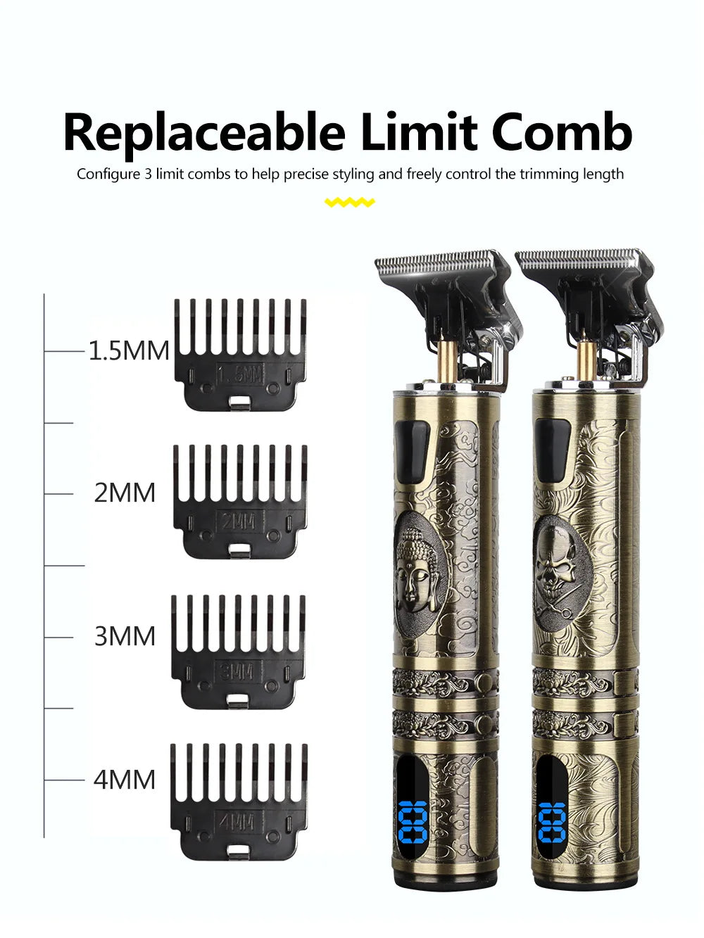 T9 LCD Precision Hair Trimmer and Clipper for Men