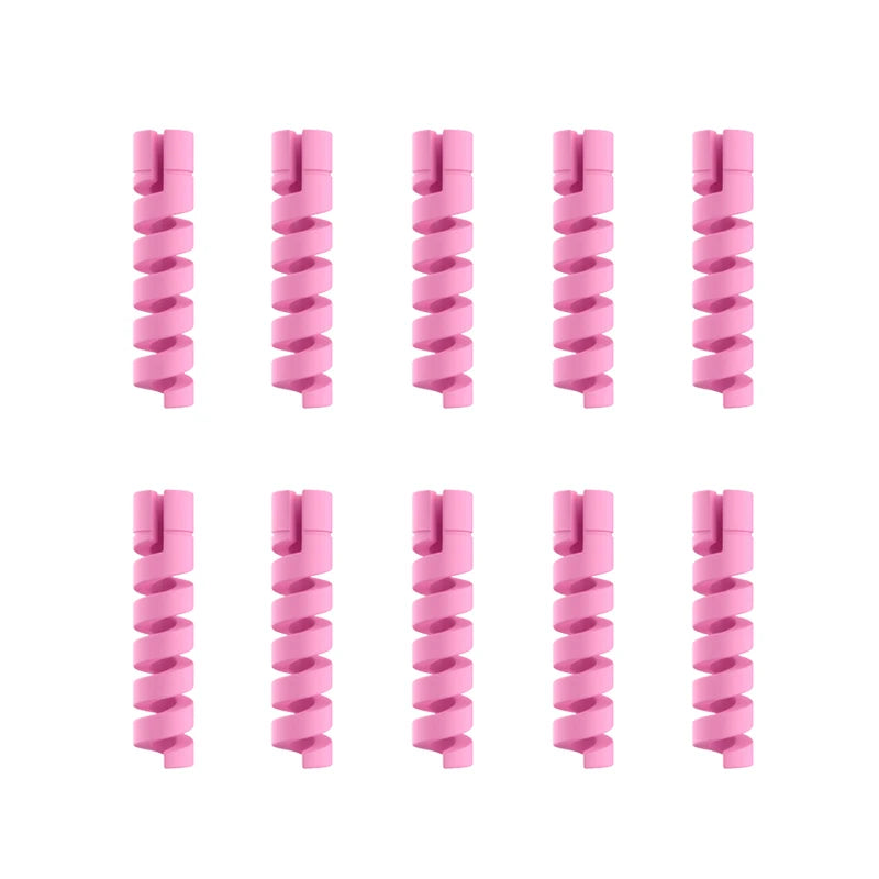 10pcs Silicone Cable Protectors | Spiral Cord Savers for USB Charger Cables