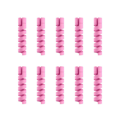 10pcs Silicone Cable Protectors | Spiral Cord Savers for USB Charger Cables