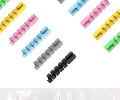 10pcs Silicone Cable Protectors | Spiral Cord Savers for USB Charger Cables