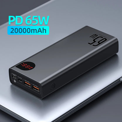 BASEUS 65W PD/QC 3.0 Power Bank | 20000mAh Portable External Laptop Charger