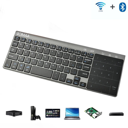 Portable Mini Wireless Keyboard with Touchpad (2.4G/Bluetooth)
