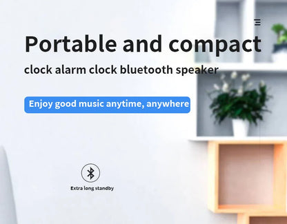 G50 Mini Bluetooth Speaker | Mirror LED Alarm Clock & FM Radio