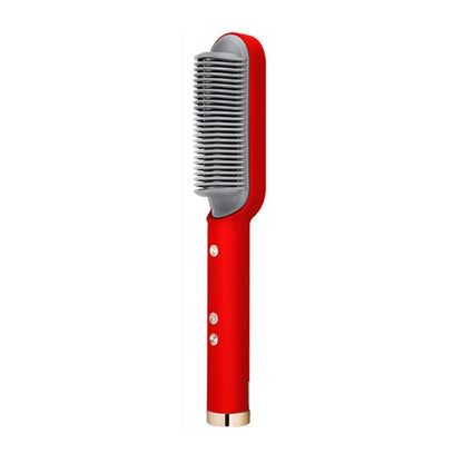 Professional Electric Hair Straightener Brush | Fast Heating Ceramic 2-in-1 Tool