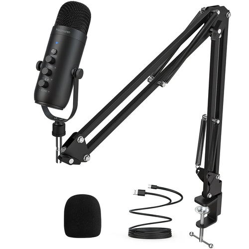 Haomuren USB Studio Condenser Mic Kit for Streaming | Cardioid with Boom Arm