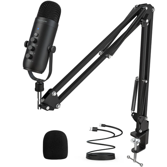 Haomuren USB Studio Condenser Mic Kit for Streaming | Cardioid with Boom Arm