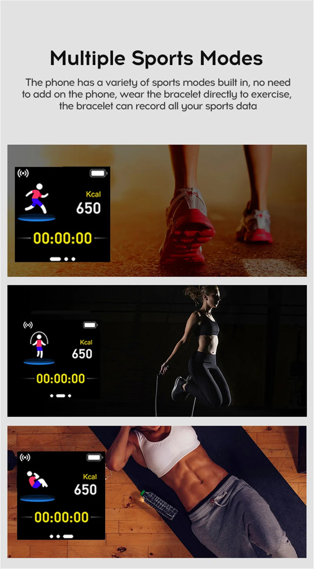 Unisex Smartwatch & Fitness Tracker for Android/iOS (Message Sync)