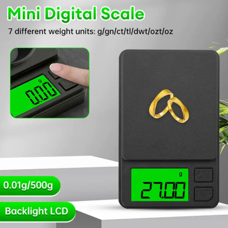 Digital Pocket Scale (1000g x 0.1g) - Precision & Backlit LCD