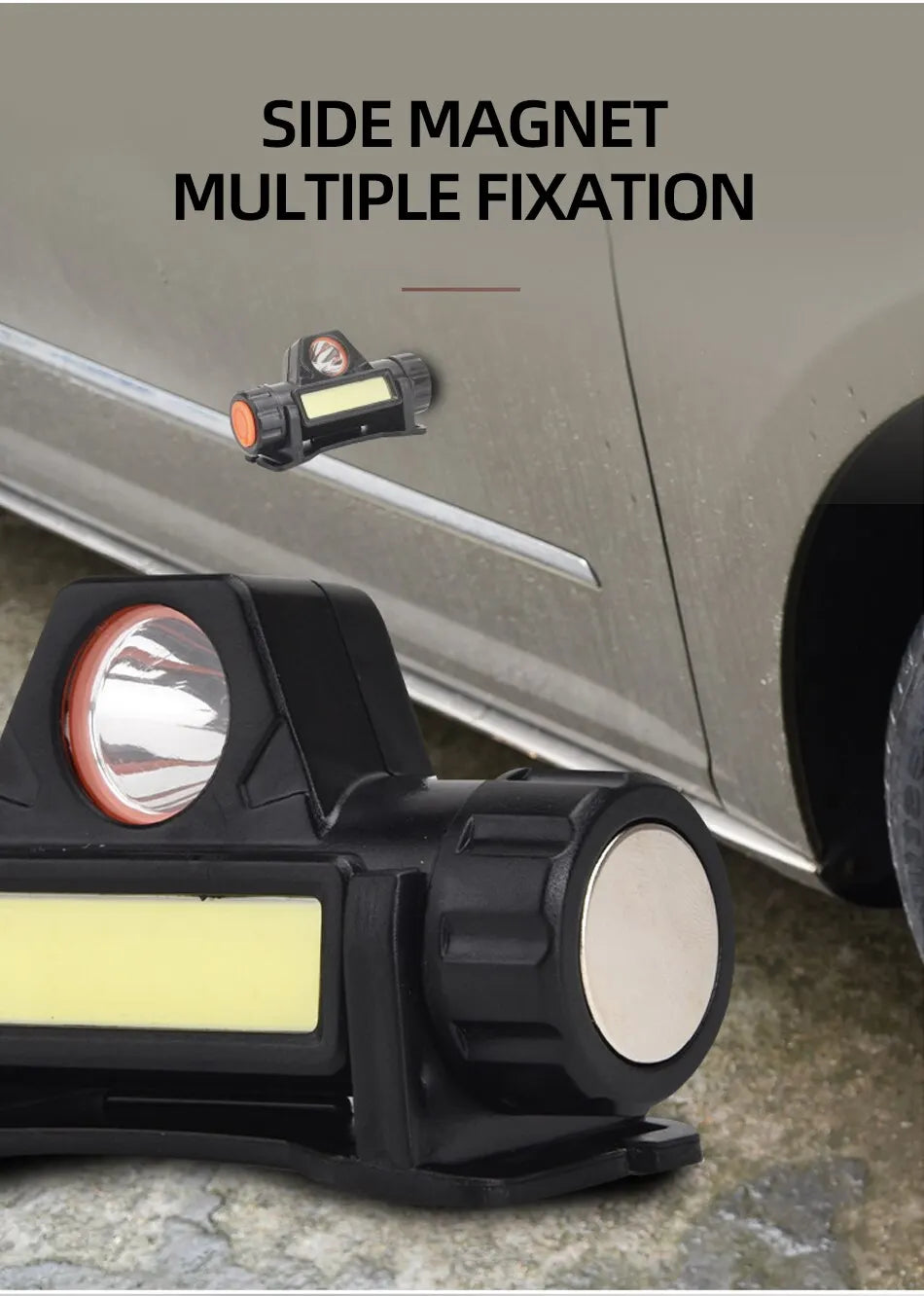 Rechargeable COB LED Headlamp w/ Magnetic Base (Waterproof, USB)