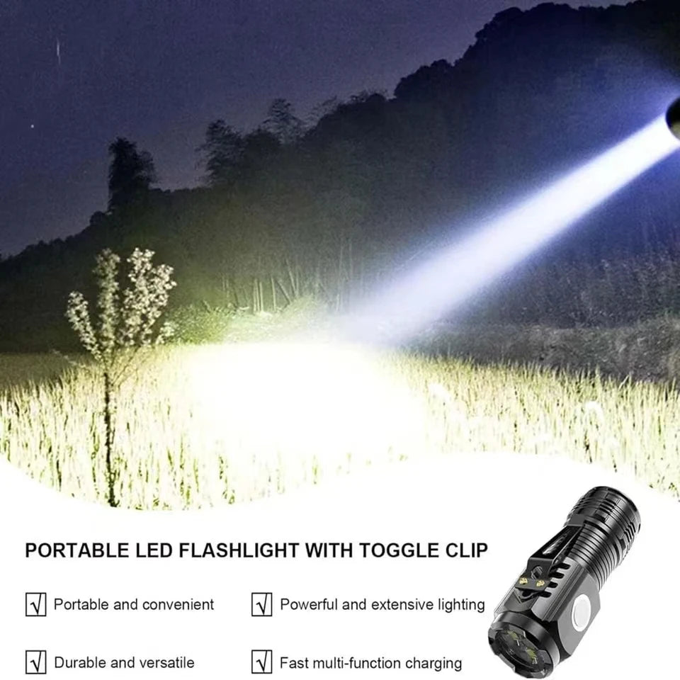 Rechargeable Multi-functional LED Flashlight (Strong Light & Long Range)