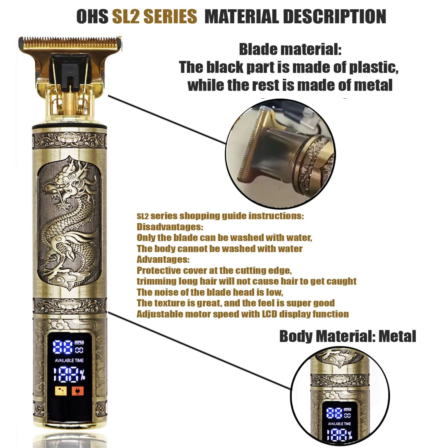 T9 Cordless Hair Trimmer & Shaver (Electric Barber Razor)