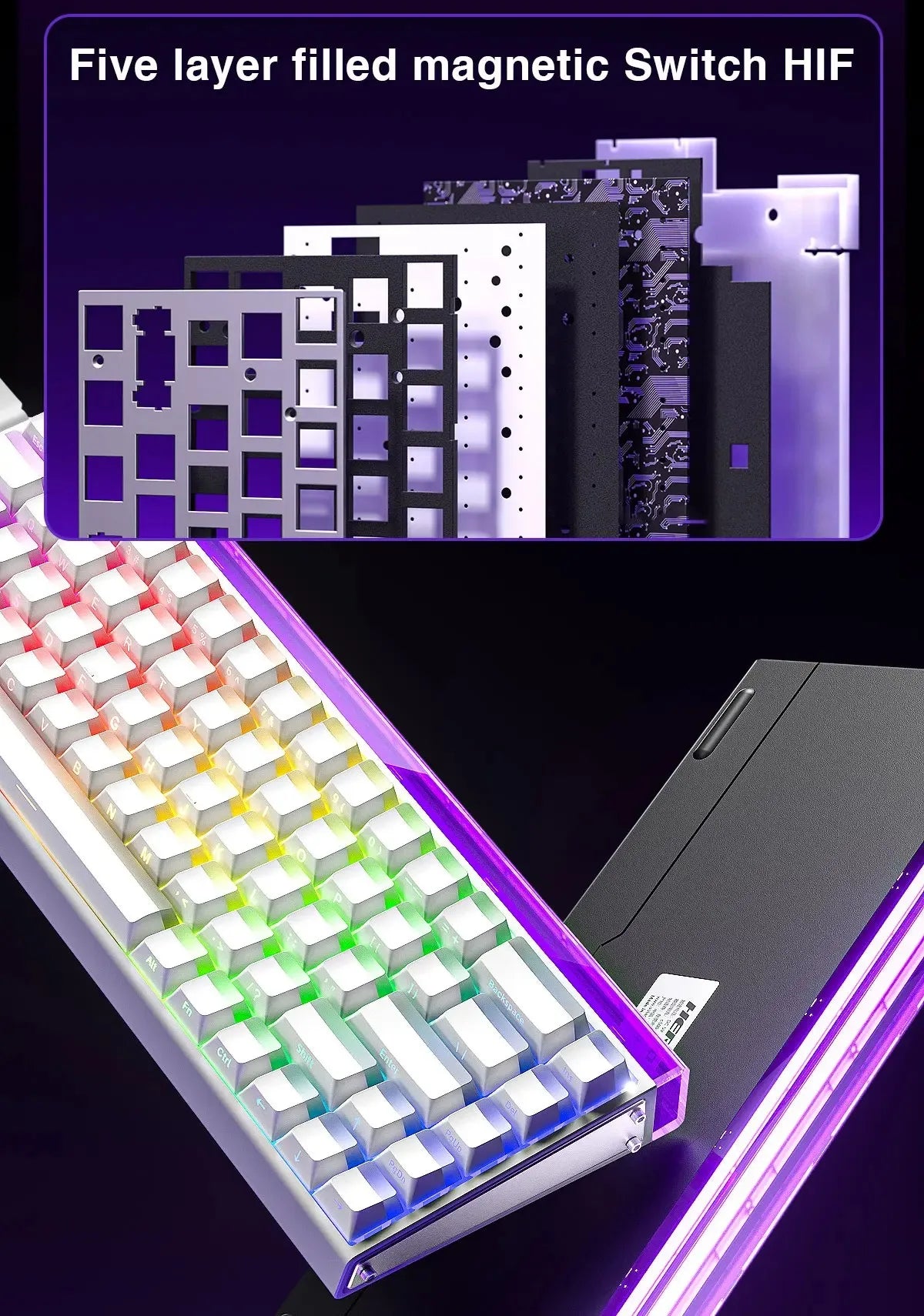 AULA HERO 68HE Customizable Mechanical Keyboard | RGB Backlit, Magnetic Switches