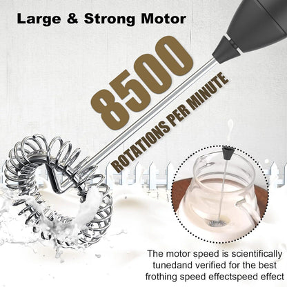 USB Rechargeable Electric Milk Frother (3 Speeds) for Coffee