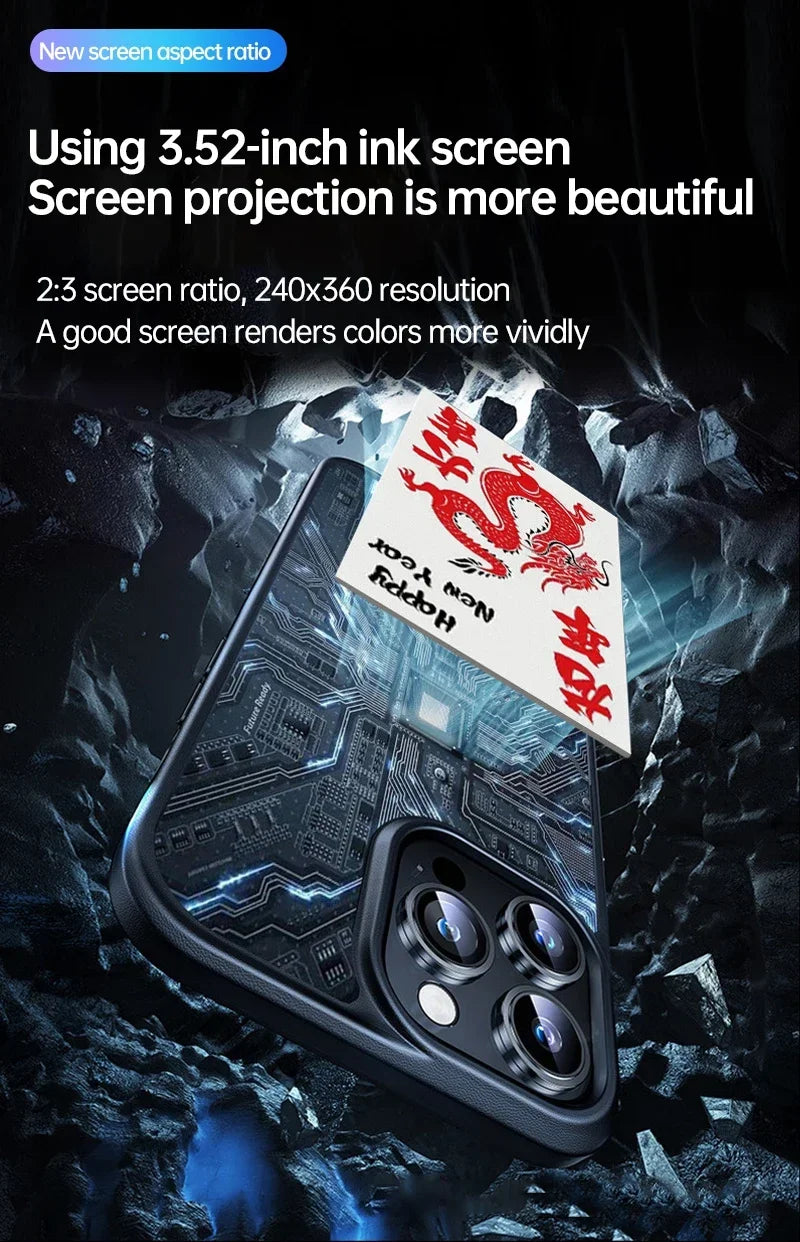 NFC E-Ink Screen Phone Case for iPhone 13-15 Pro Max (Custom Photo)