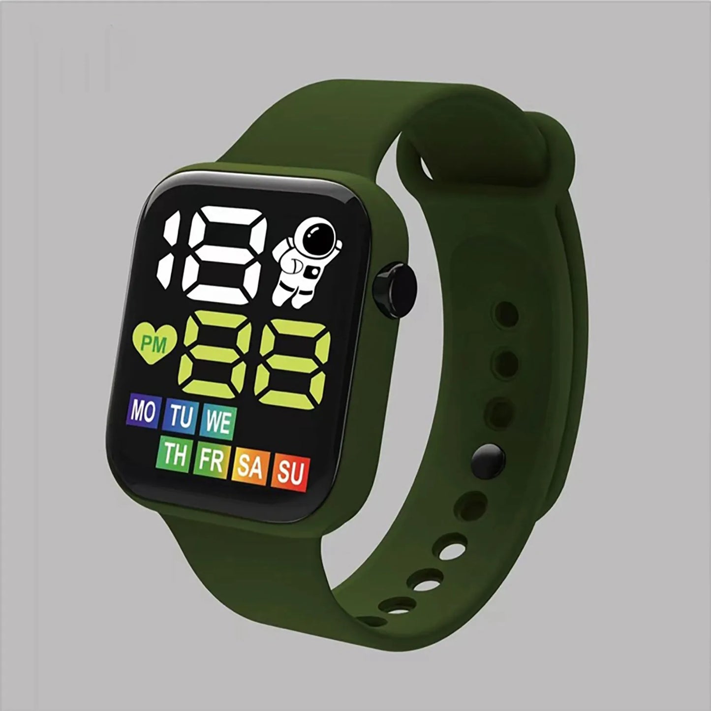 Waterproof LED Digital Sports Watch for Kids (Silicone Strap)