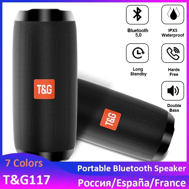 TG117 Portable Wireless Bluetooth Speaker | Waterproof Subwoofer with FM Radio