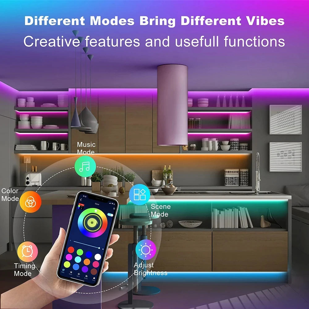 Smart Bluetooth LED Strip Lights 5050 RGB (APP/Remote Control)