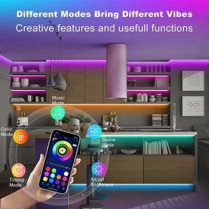 Smart Bluetooth LED Strip Lights 5050 RGB (APP/Remote Control)