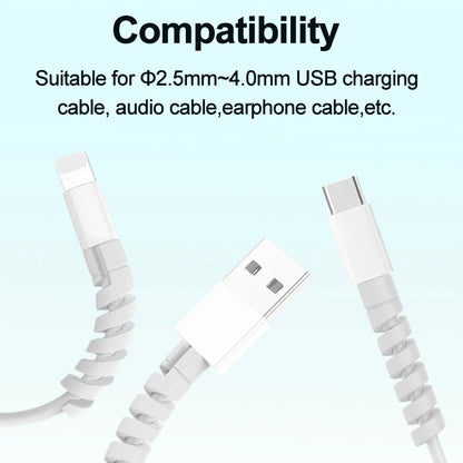 10pcs Silicone Cable Protectors | Spiral Cord Savers for USB Charger Cables