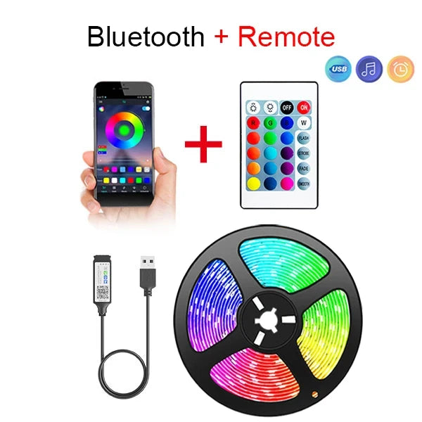 Smart Bluetooth LED Strip Lights 5050 RGB (APP/Remote Control)