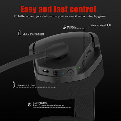 NUBWO G06 Dual Wireless Gaming Headset (7.1 Surround/Low Latency)