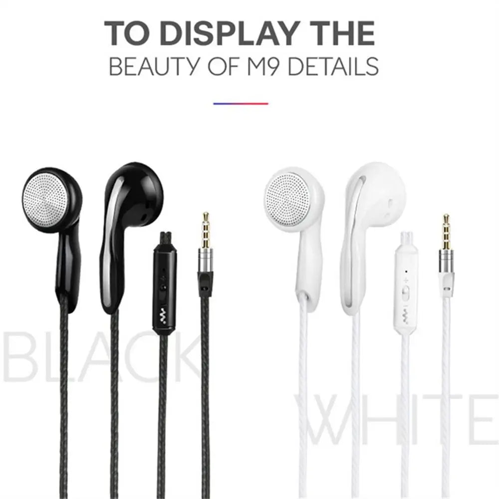 3.5mm Wired In-Ear Flat Earbuds with Microphone and Stereo Bass