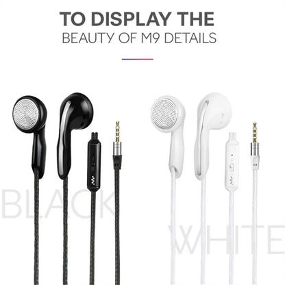 3.5mm Wired In-Ear Flat Earbuds with Microphone and Stereo Bass